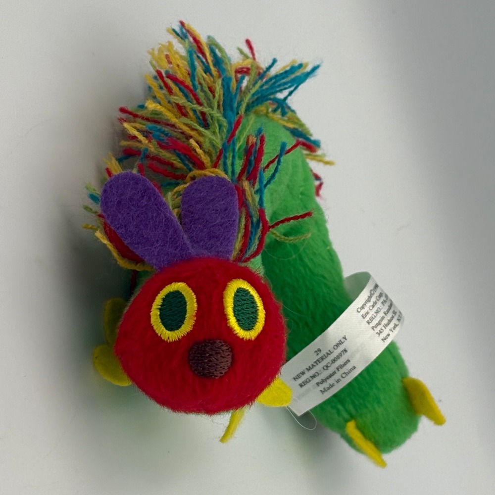 VTG Very Hungry Caterpillar Plush Eric Carle 1998 Small Stuffed Animal Toy 7 in